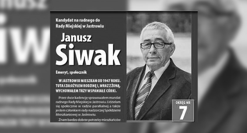 Zmarł Janusz Siwak, radny Rady Miejskiej w Jastrowiu