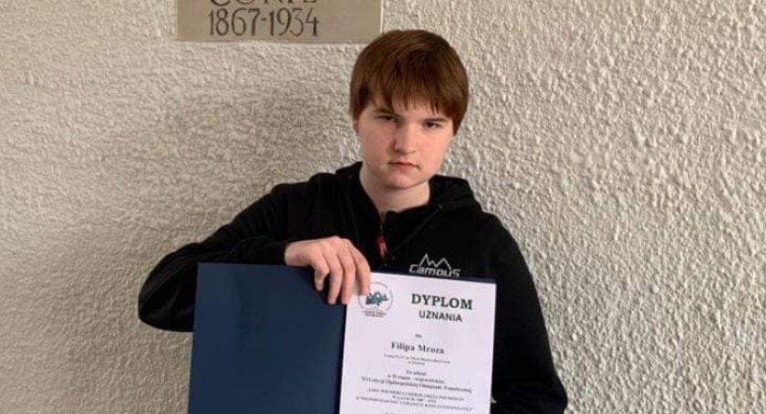 Filip Mróz na olimpiadzie historycznej w Poznaniu