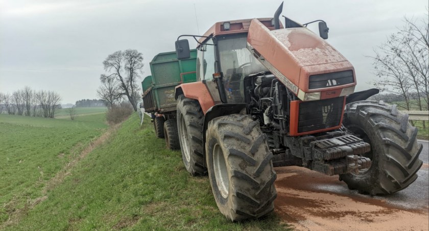 Pożar ciągnika w Szczerbinie