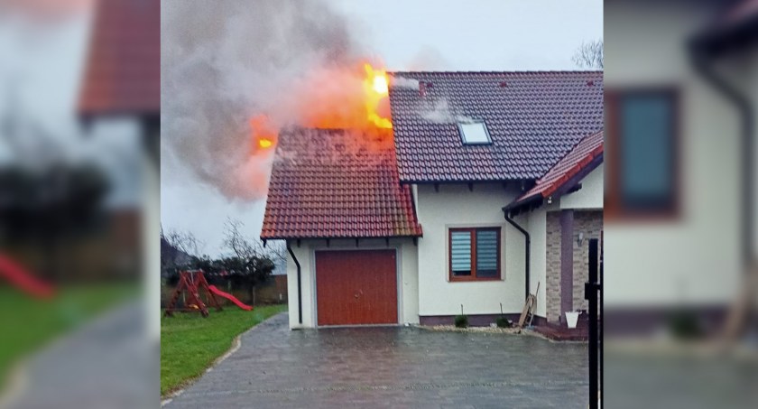 Pożar poddasza w miejscowości Górzna