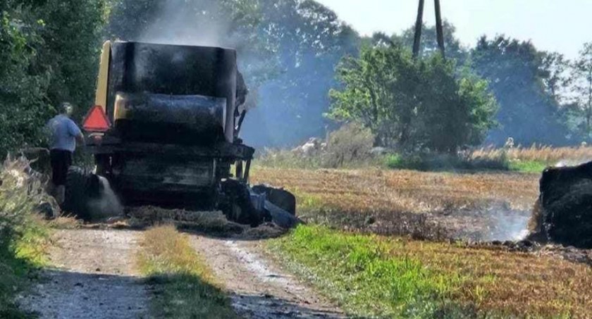 Pożar podczas prac polowych