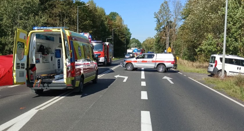 Wypadek z udziałem motocyklisty