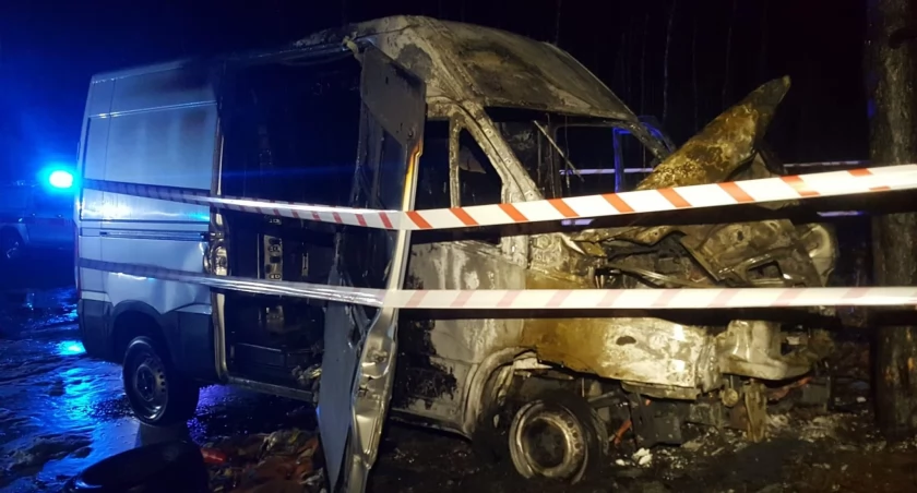 Pożar samochodu dostawczego