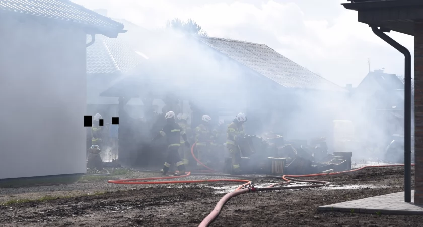 Pożar budynku gospodarczego w Krajence