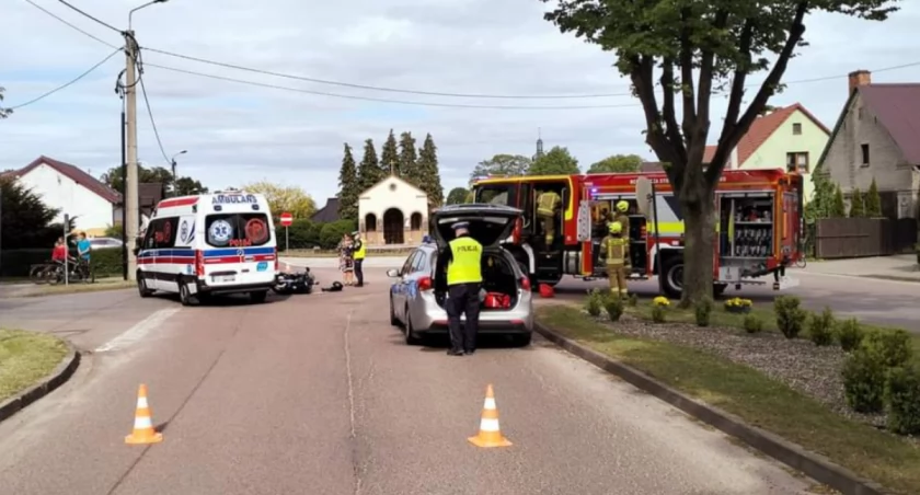 Zderzenie samochodu osobowego z motocyklem
