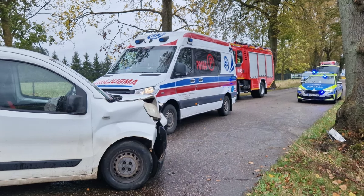[WIDEO] Uderzył w drzewo na drodze Złotów – Nowy Dwór