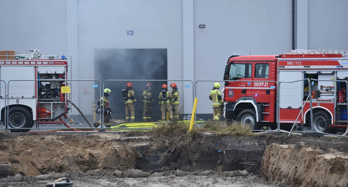 Pożar w zakładzie przetwórstwa lnu w Okonku