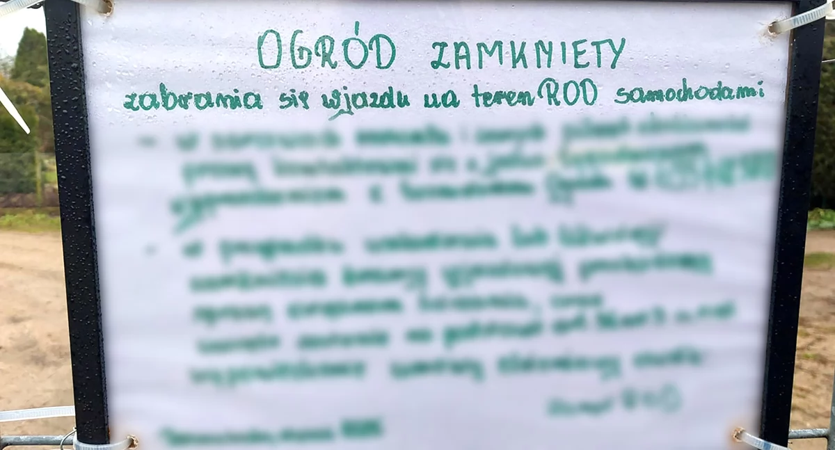 Koniec z wjeżdżaniem samochodami na ogrody działkowe