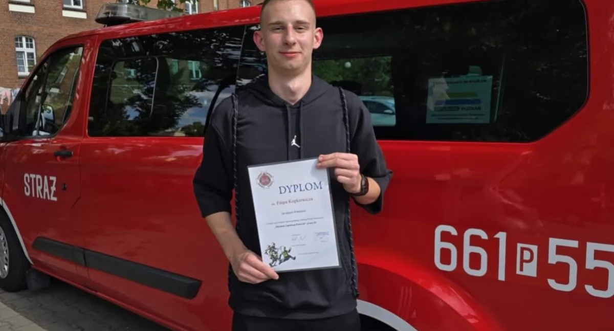 Filip Kopkiewicz z Lotynia najlepszy w Wielkopolsce! Pojedzie na ogólnopolski finał turnieju pożarniczego