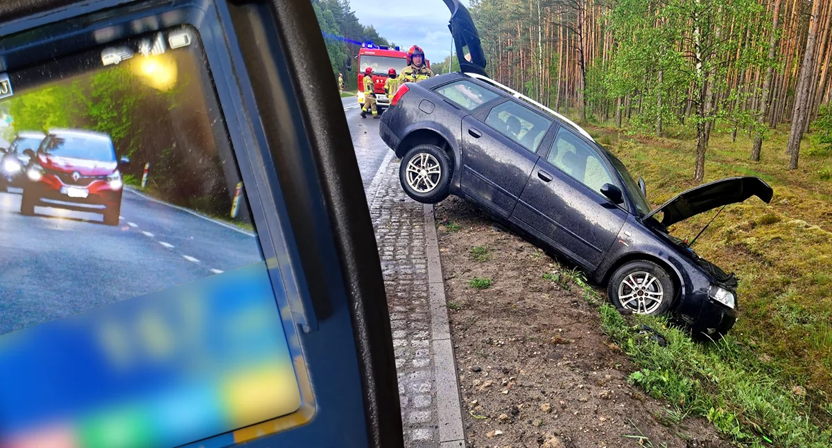 67 km/h  za dużo na liczniku i wjazd do rowu bez prawa jazdy. Policja nie miała litości