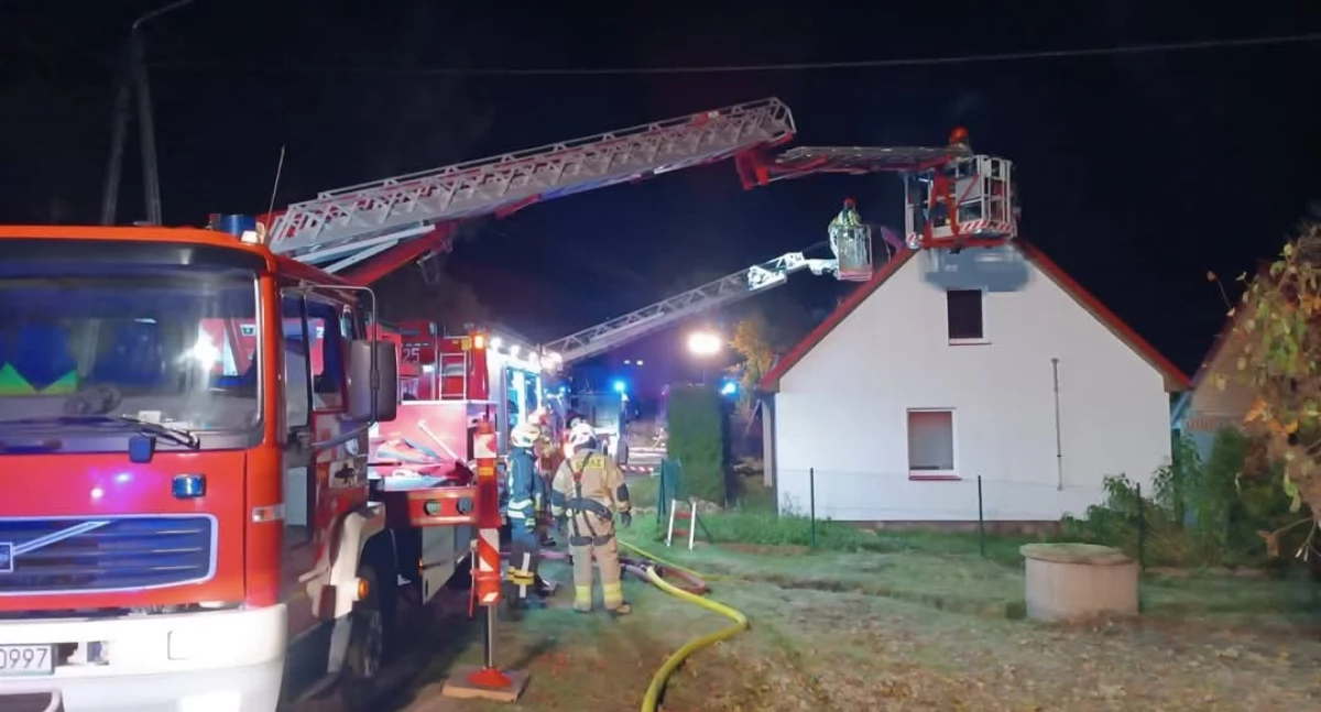 Pożar budynku mieszkalnego w Krzywej Wsi