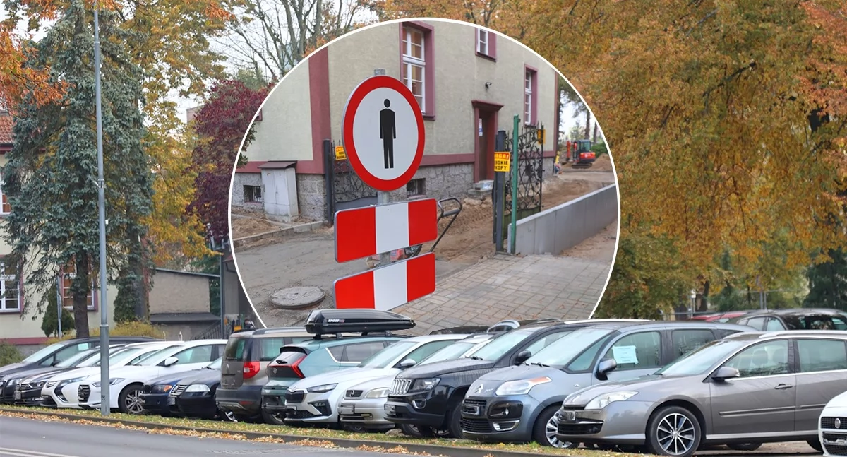 Skarbówka w remoncie, parking zajęty, a „komis” ma się dobrze