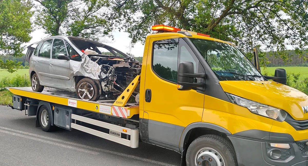 Kobieta uderzyła citroenem w drzewo