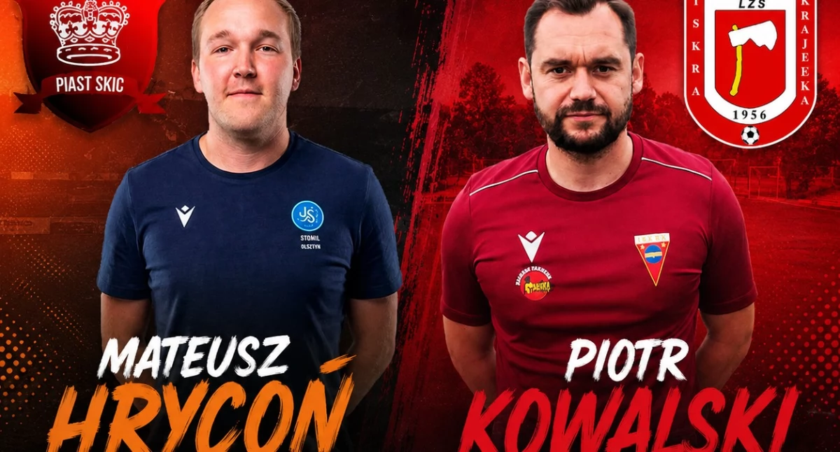Mateusz Hrycoń poprowadzi Piasta Skic, Piotr Kowalski Iskrę Krajenka