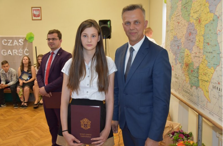 Nagrody Wójta Gminy Tarnówka za wyniki w nauce dla uczniów gimnazjum