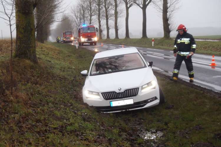 Kolizja na trasie Złotów - Nowiny