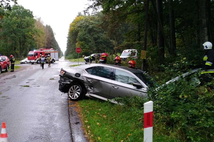 Kolizja na trasie Zakrzewo - Rudna