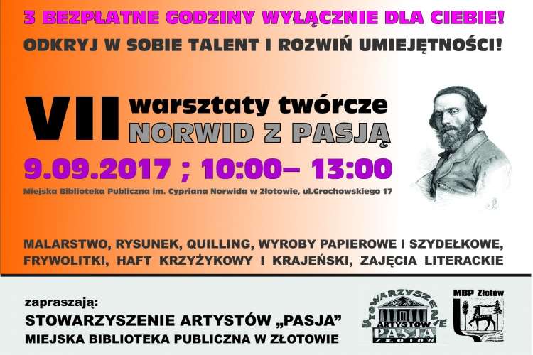 Zaproszenie na VII warsztaty twórcze Norwid z Pasją