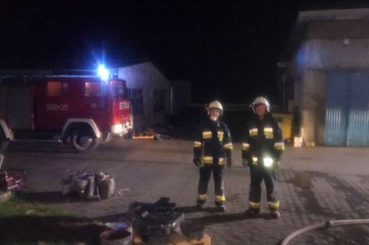 Pożar lakierni w Okonku