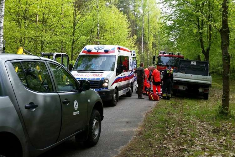 Dzięki błyskawicznej akcji pracowników Nadleśnictwa Lipka i strażaków z OSP Lipka uratowano życie mę