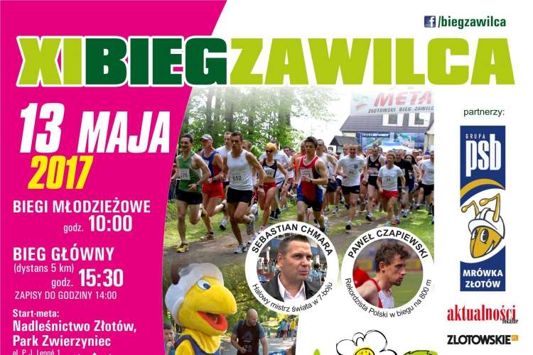 Przedstawiamy minutowy program XI Biegu Zawilca w Złotowie