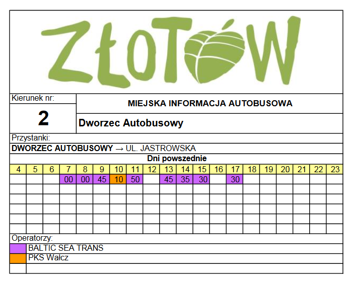 Rozkład jazdy złotowskiej 