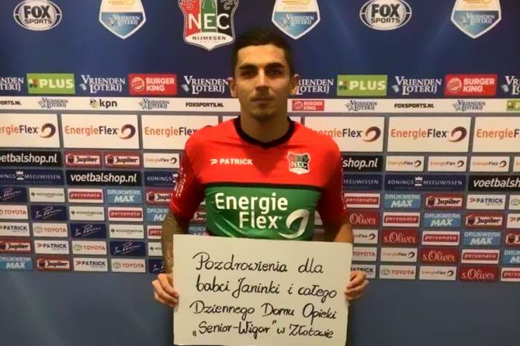 Piłkarz Wojciech Golla nie zapomniał o Złotowie