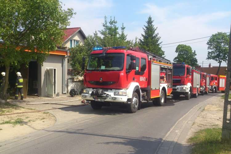 Pożar stolarni w Złotowie