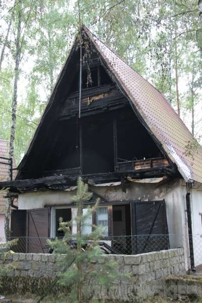 Spłonął domek letniskowy