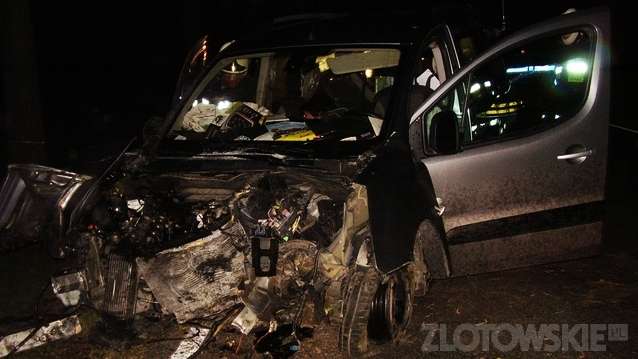 Peugeot partner uderzył w drzewo