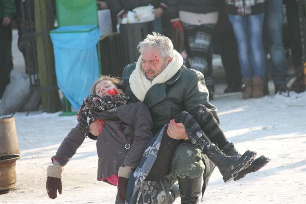 Walki o Złotów. Inscenizacja na Placu Paderewskiego, 1 lutego 2014