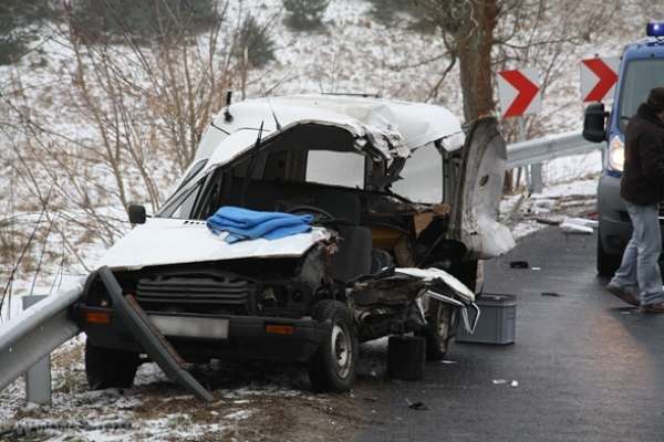 Wypadek na trasie Nowiny - Górzna, 04.02.2009 r.
