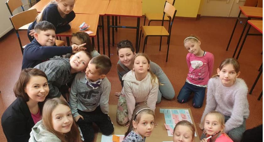 Uczniowie Społecznej Szkoły Podstawowej w Zalesiu na warsztatach