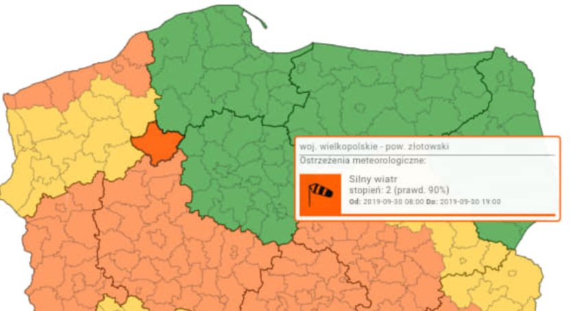 Uwaga na silny wiatr!