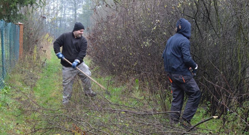 Karczowanie krzaków – wytyczanie przejścia
