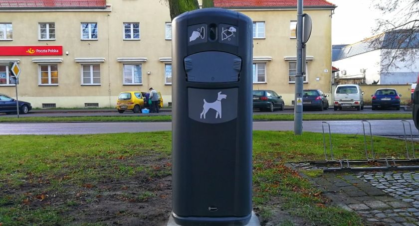 Pojemnik na psie odchody przy urzędzie w Złotowie