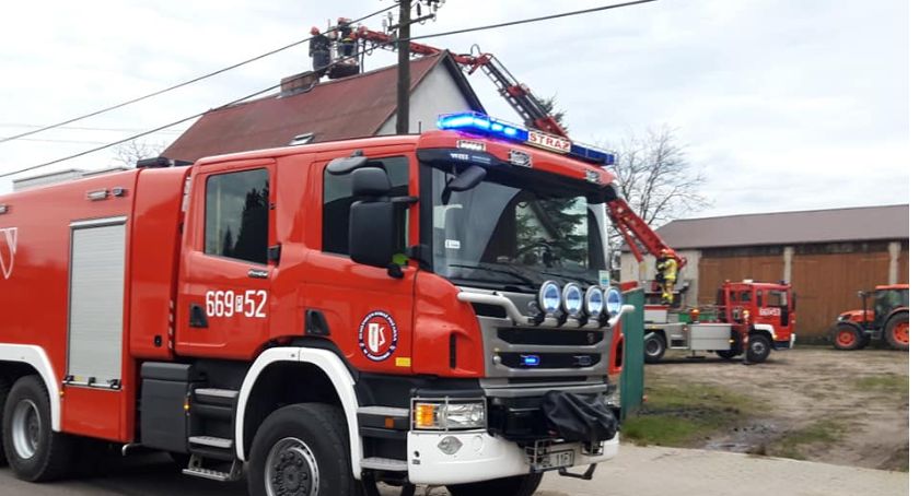Pożar przewodu kominowego w Starej Wiśniewce