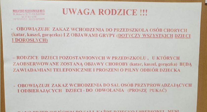 Środki zapobiegawcze przed koronawirusem w Przedszkolu nr 3