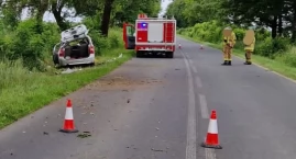 Kobieta uderzyła citroenem w drzewo