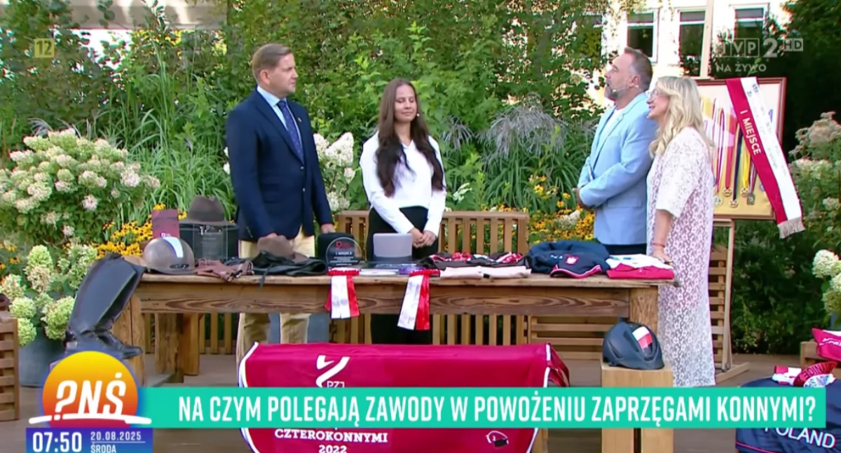 Jagoda Karpińska i Piotr Mazurek o powożeniu zaprzęgami w programie Pytanie na Śniadanie TVP2