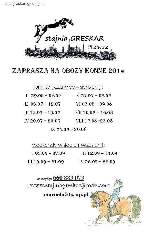 obozy konne 2014stajnia Greskar Chelmno