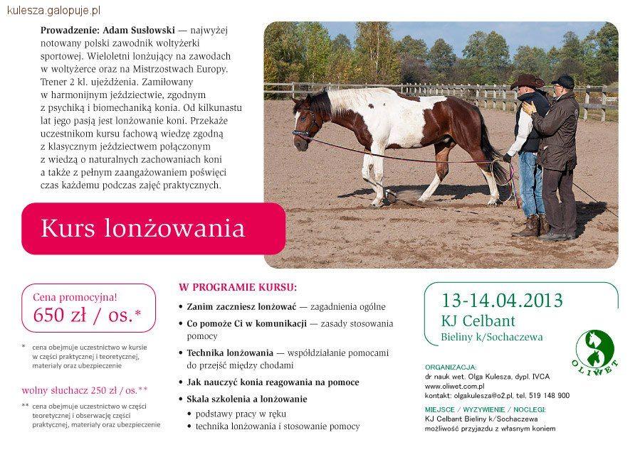 Kurs lonżowania z Adamem Susłowskim