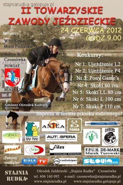 II Towarzyskie Zawody Jeździeckie 24 czerwca Stajnia Rudka