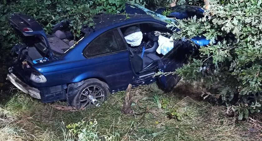 Po zderzeniu z dzikiem, uderzył w jadący z przeciwnej strony samochód i wypadł z drogi