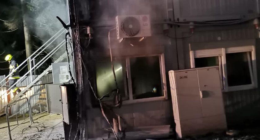 Pożar na budowie DCS na Polanie Jakuszyckiej. 