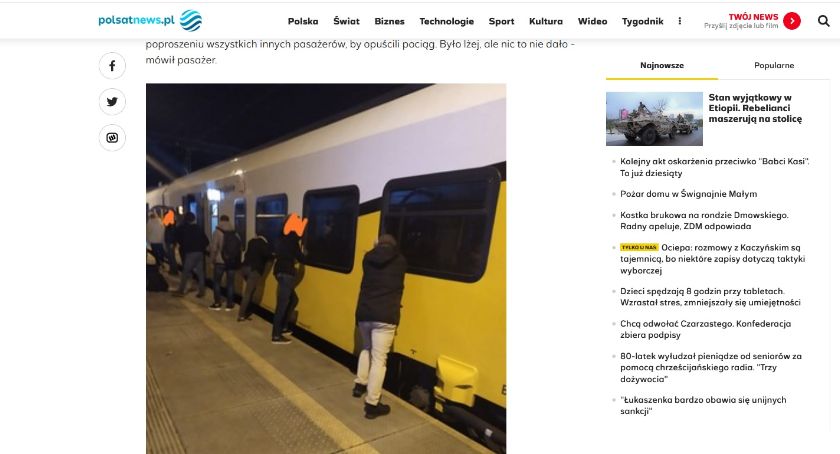 Pasażerowie pchali pociąg Kolei Dolnośląskich