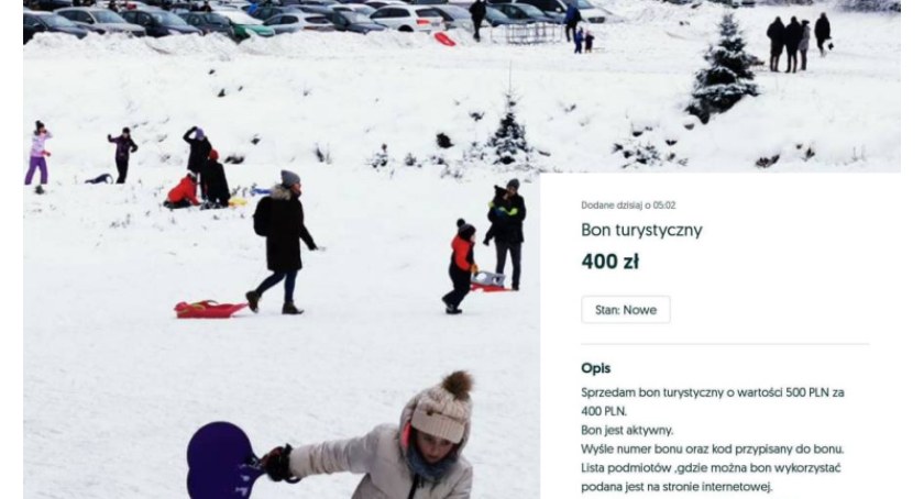 Sprzedaż bonu turystycznego jest nielegalna