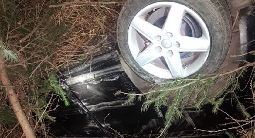 Wypadł z drogi i dachował w Sobieszowie