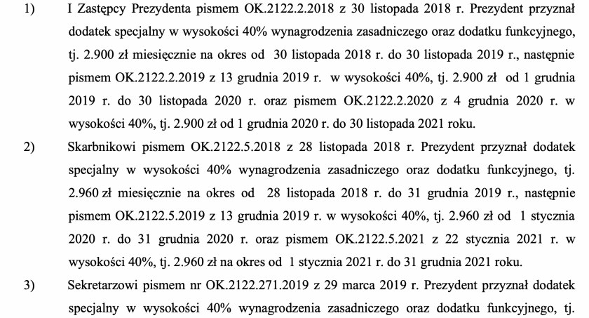 Prezydent Jerzy Łużniak przyznawał dodatki pracownikom łamiąc przepisy?