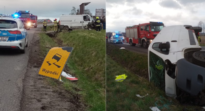 DK 30. Bus uderzył w betonowy przepust